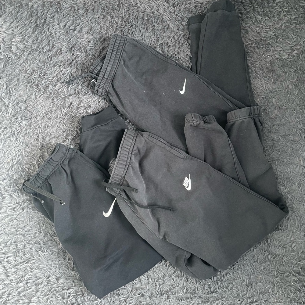 Men Size Large Nike Sweatpants Joggers Black Bundle of 3